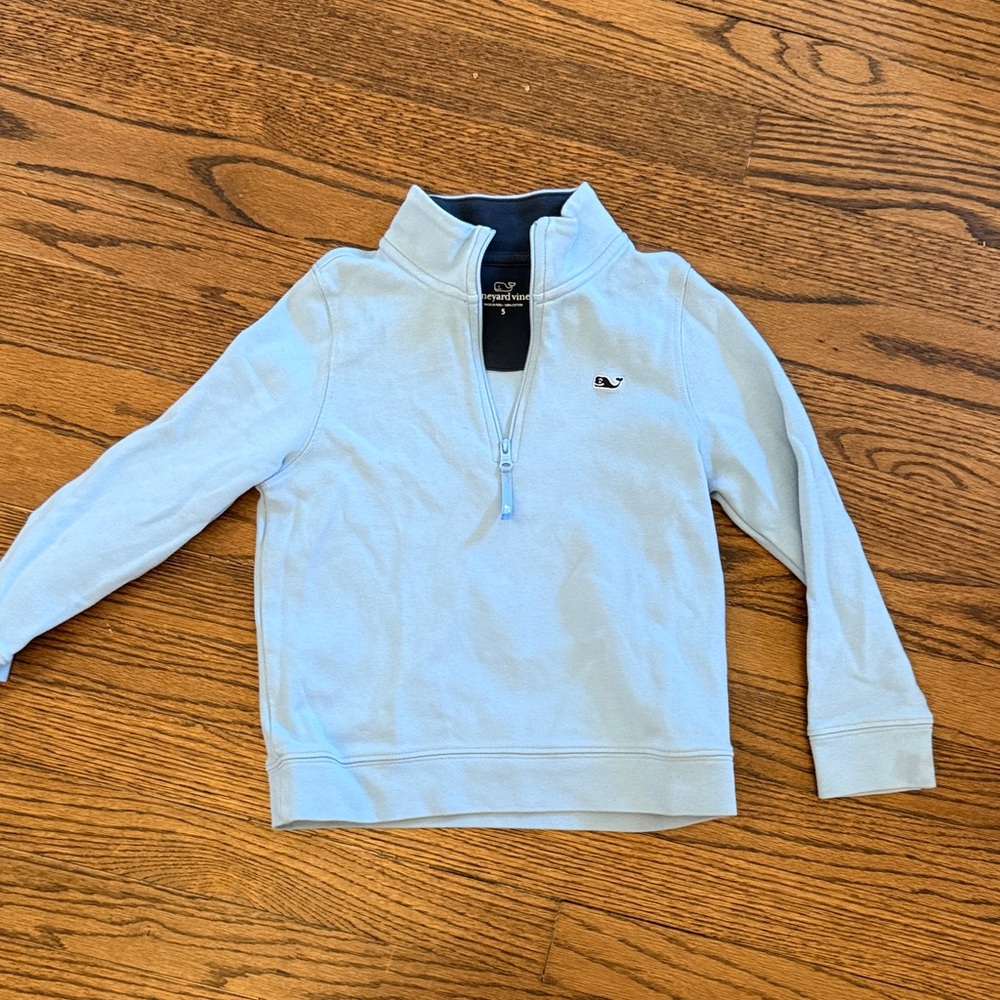 Vineyard Vines Kids Light Blue Quarter-Zip Sweatshirt